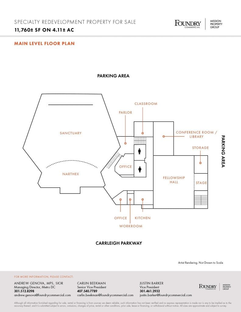 Floor plan of the building's top floor