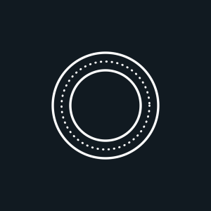 White line drawing of a ring with a dashed inscription band for the Fellowship of the Ring movie night