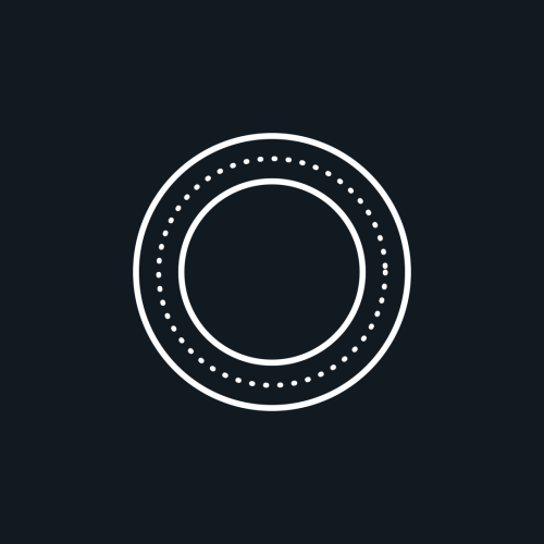 White line drawing of a ring with a dashed inscription band for the Fellowship of the Ring movie night