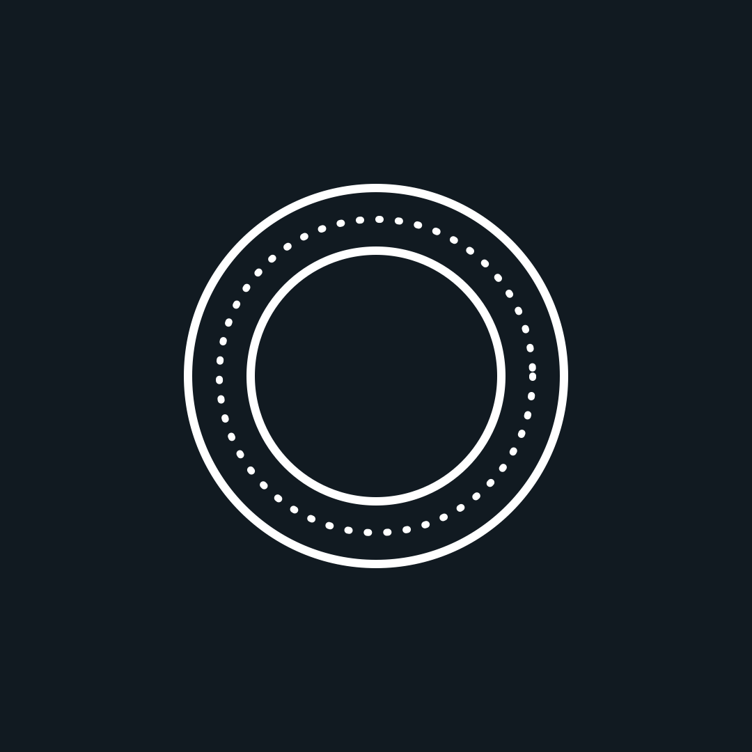 White line drawing of a ring with a dashed inscription band for the Fellowship of the Ring movie night